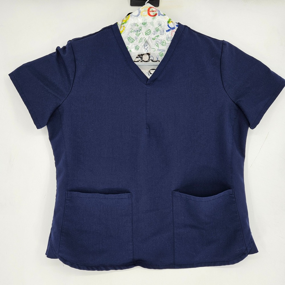 Fabletics Scrub Top Womens Large Mode Nurses Uniforms Healthcare‎ Navy Blue